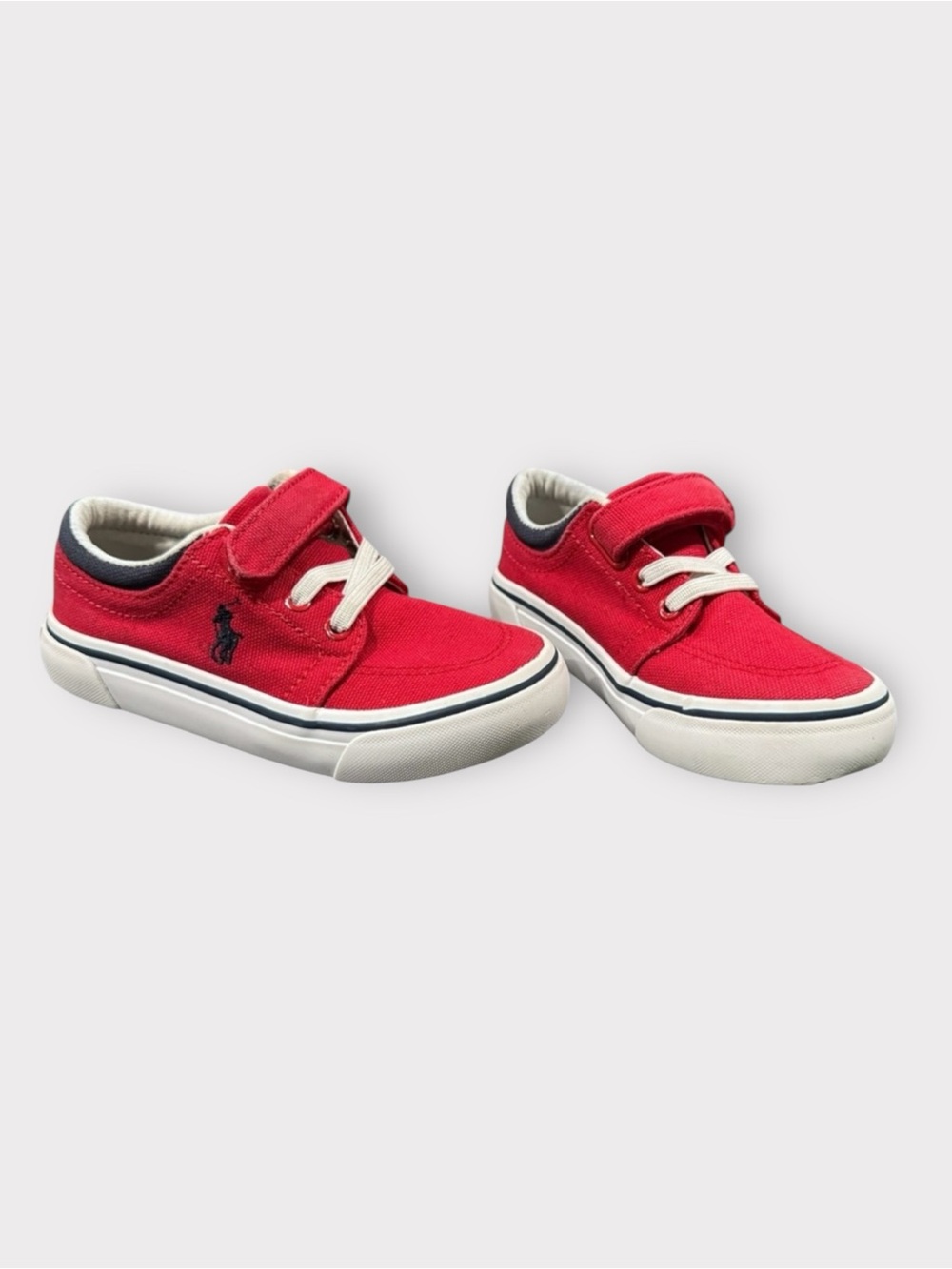 Polo by Ralph Lauren Kids Red Canvas Sneakers Size 8 Preppy
